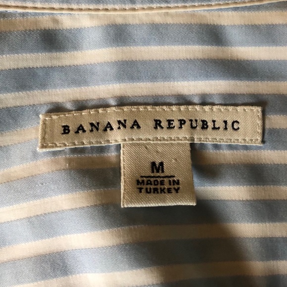 Banana Republic Blue and White Striped Button Down Shirt - Picture 4 of 6